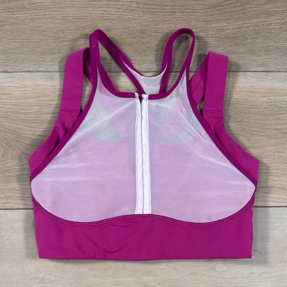 Lululemon Women's Ready Set Sweat Pink and White Sports Bra - Picture 1 of 8